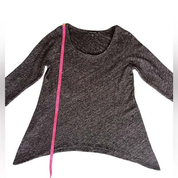 Eileen Fisher Asymmetrical Grey Sweater Top 3/4 Sleeve Size S - Picture 6 of 6